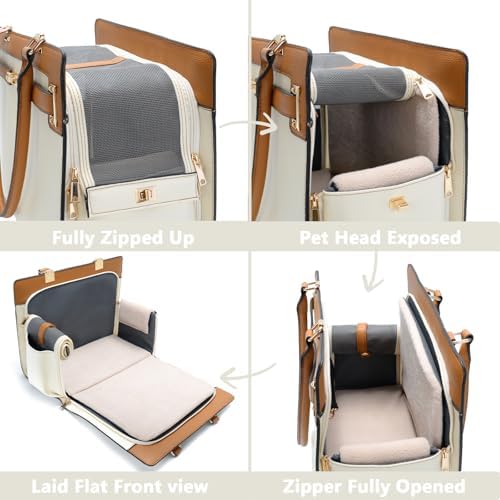 2-in-1 Stylish Dog Purse Carrier Soft-Sided Carriers Travel Tote Bag - Image 3