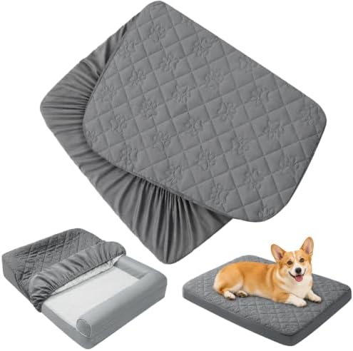PAWFINITY Waterproof Dog Bed Cover Replacement, Fitted Sheet Washable by Pawfinity