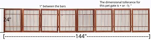Urnporium Freestanding Wooden Dog Gate Foldable Indoor Pet Gate No Drill - Image 5