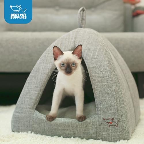 Best Pet Supplies Cat Bed for Indoor Cat, Domed Tent House - Image 5