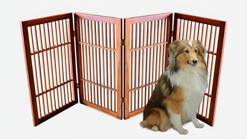 Urnporium Pet Dog Gate Freestanding, Strong Durable Folding Wooden Fence - Image 2