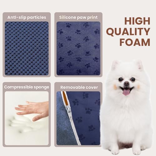 Dog Stairs for Small Dogs, 3 Tiers High Density Foam Dog Ramp, Extra Wide - Image 3