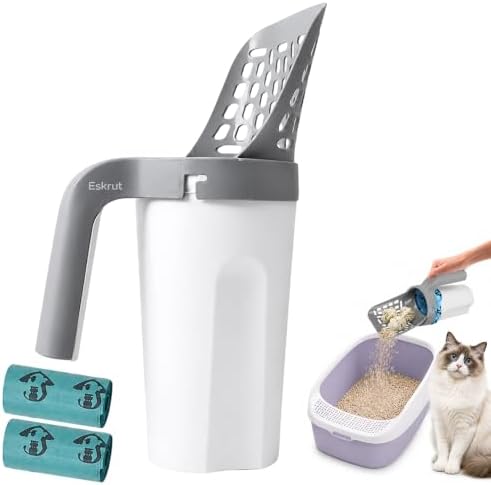 3 in 1 Cat Scoop Integrated Shovel Bucket Litter Scooper by Eskrut