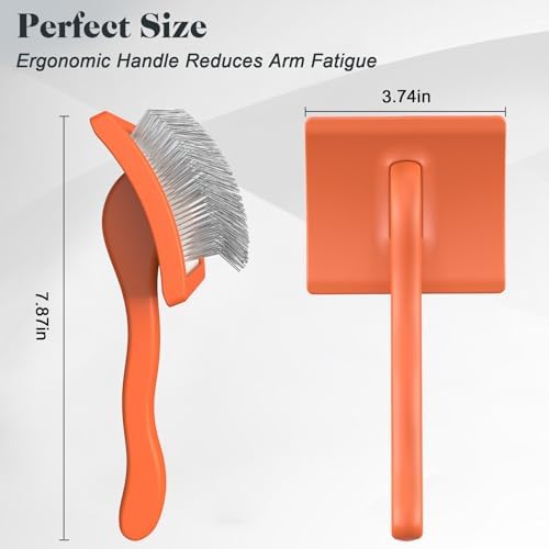 2PCS Slicker Brush for Dogs & Pet Comb, Professional Dog Grooming Brush - Image 6