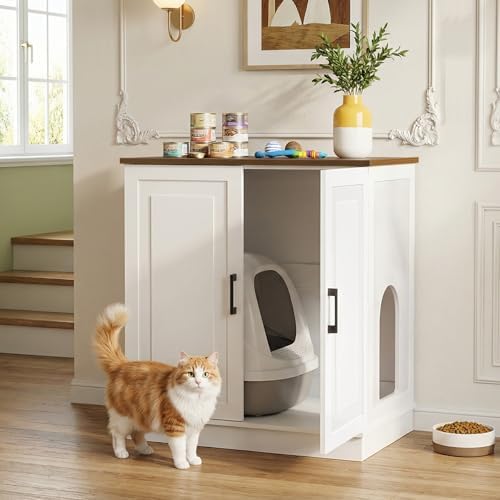 MAHANCRIS Large Cat Litter Box Enclosure, Tall Hidden Litter Box Furniture - Image 2