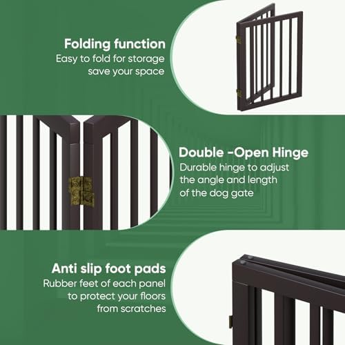 Dog Gates for Doorways, Freestanding Foldable Dog Gate Indoor, Pet Gates for - Image 4