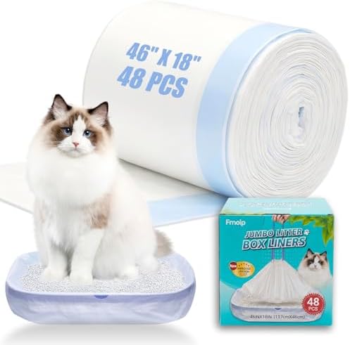 48 Pack 46"x18" Super Cat Litter Bags, Tear-Free Box, Heavy 3mil Duty Bags by Fronip