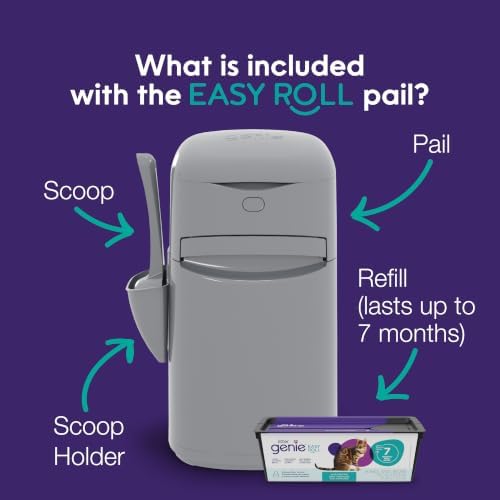 Litter Genie Easy Roll Cat Litter Disposal Pail | Odor Control, Refill Bags & - Image 5