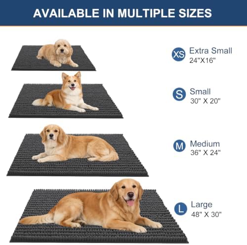 OLANLY Dog Door Mat for Muddy Paws 40x32, Ultra-Absorbent Chenille Mud Mat - Image 2