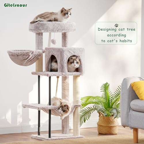 Gitelsnour Cat Tree, 43.3'' Cat Tower - Image 2