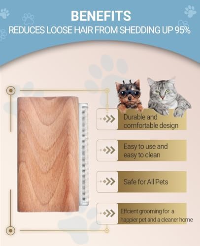 Dog Brush for Shedding | Pet pro Grooming Tool, Cat Grooming Supplies, - Image 5