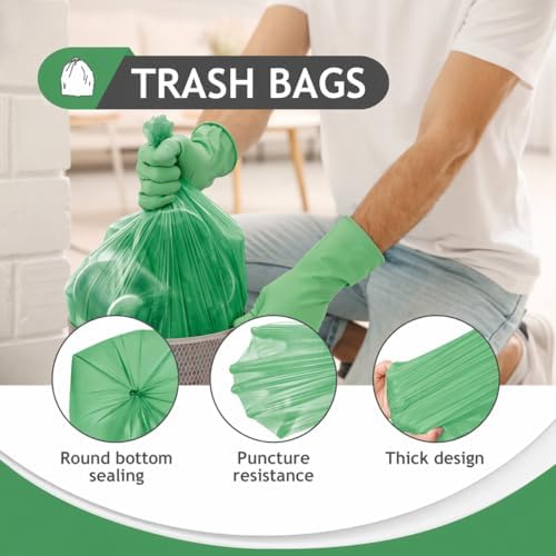 Teivio Small Green Trash Bags 4 Gallon 160 Count Kitchen Garbage Bags - Image 4