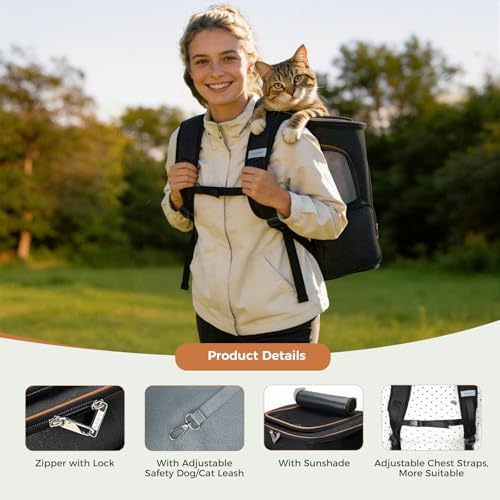 Lekereise Pet Carrier Backpack Expandable Cat Backpack Carrier - Image 3