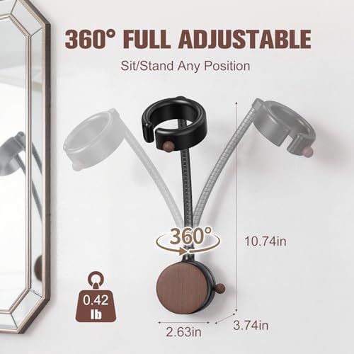 SEANCHEER Hands Free Hair Dryer Holder Wall Mount, 360° Rotating - Image 4