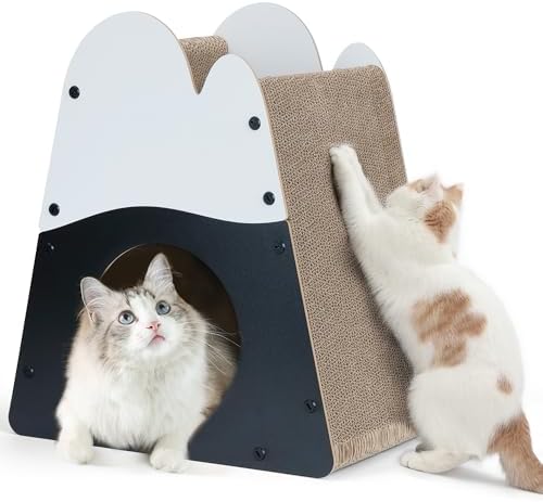 FUKUMARU Cardboard Cat Scratcher, 19.5 Inch Cat Scratching House Indoor by FUKUMARU