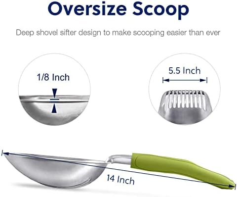 WePet Cat Litter Scoop, Aluminum Alloy Sifter, Kitty Metal Scooper, Deep Shovel - Image 2