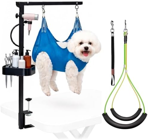 Dog Grooming Arm for Table, Includes Clamp, No-Sit Nooses, Home/Salon Use by ranwin