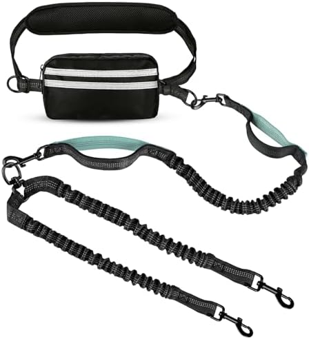Hands Free Dog Leash 2 Dogs, Waist Leash by Yicostar