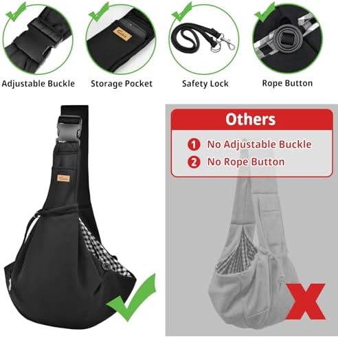 CUBY Dog and Cat Sling Carrier, Hand-Free Dog Carrier Slings - Image 2