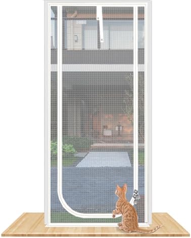 Reinforced Cat Screen Door, Fits Door Opening Size 32''x 80'', Thickened Cat by Unknown