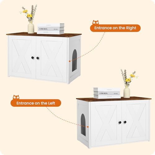 Dwanton Cat Litter Box Enclosure, Hidden Litter Box Furniture, 27.6 Inches - Image 3