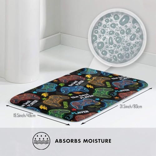 Colorful Game Joysticks Bath Mat Non-Slip Soft Microfiber Bathroom Rugs - Image 5
