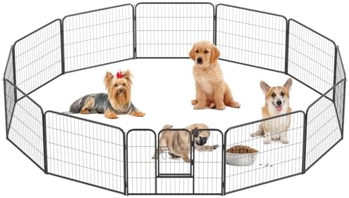 BestPet | Dog Playpen | 24", 12 Panels | Heavy Duty Metal Pet Exercise Pen by BestPet
