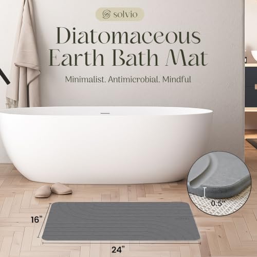 Quick Dry Shower Stone Bath Mat, Super Absorbent & Non-Slip 24 x 16 Inch - Image 2