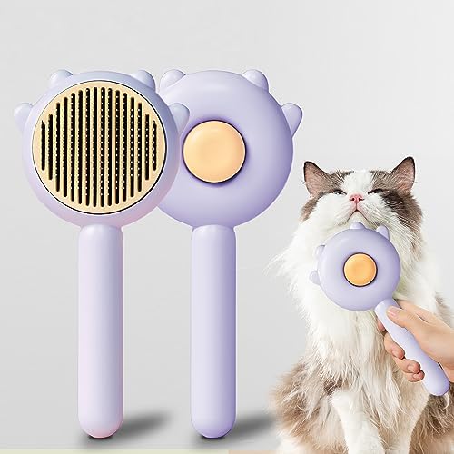 Pet Grooming Brush for Cats and Dogs, Self-Cleaning Sliker Brush for Removes by absob