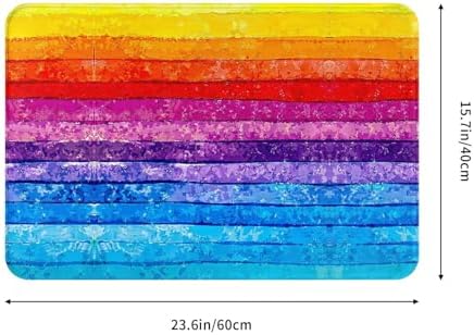 Painted Rainbow Bath Mat 24x16 Inch Non-Slip Soft Microfiber Bathroom Rugs - Image 3