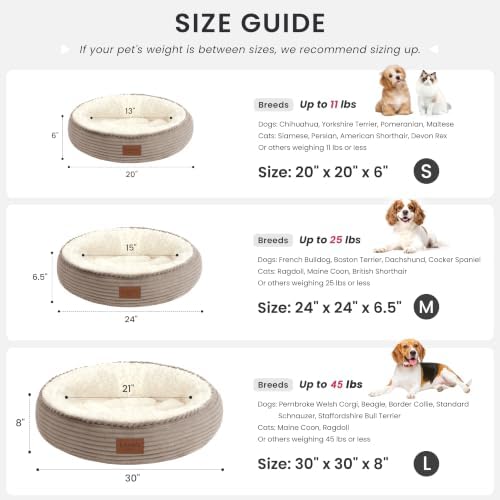 Love's cabin Round Donut Cat and Dog Cushion Bed, 24in Pet Bed - Image 4