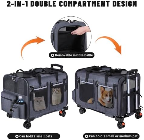 Cat Carrier for 2 Cats, Cat Carrier - Image 3