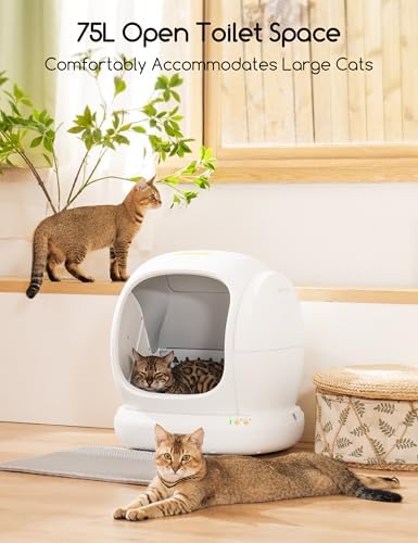 Meowant Self-Cleaning Cat Litter Box, 75L Extra Large Open-Top, APP Control - Image 2
