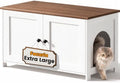 Extra Large Cat Litter Box Enclosure Furniture Dog Proof, Hidden Kitty Washroom by Fecuria