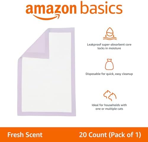 Amazon Basics Cat Litter Pee Pads, Odor Control - Image 2