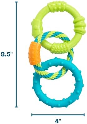Pupstages Dental Links Dog Chew Toy, Textured Rings & Woven Rope - Image 6
