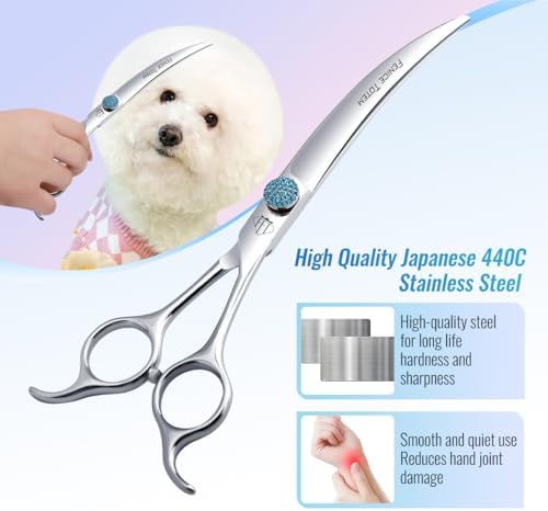Fenice Professional Grooming Curved Shear: 45 Degree Super Curves Scissors - Image 3
