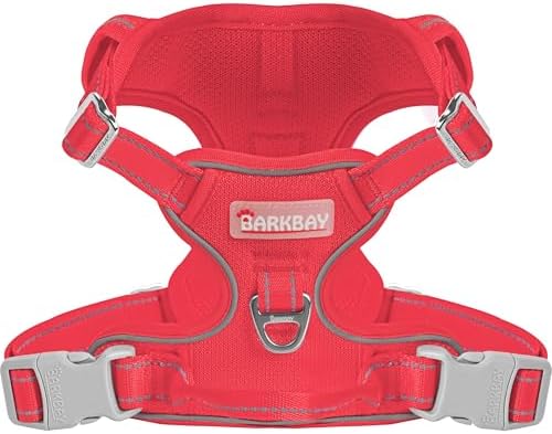 BARKBAY Dog Harness for Large Dog No Pull Mesh 2 Clips Dog Vest by BARKBAY