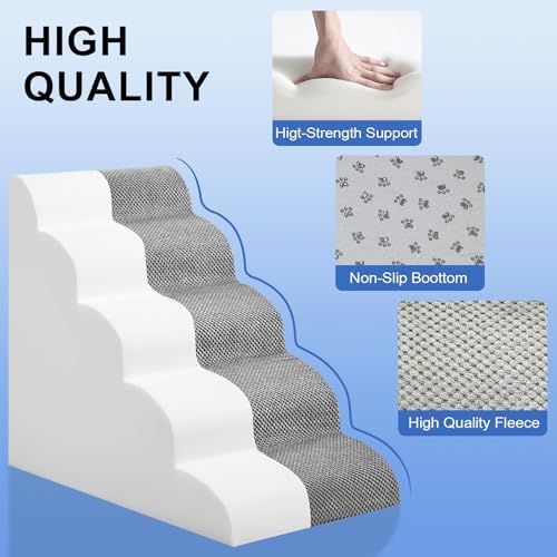 MEJYJEM Dog Stairs for high Beds 28.7” H, 5 Step Pet Ramp for Large Dogs - Image 6