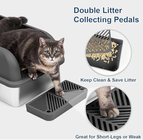 Suzzipaws XL 8" Deep Enclosed Stainless Steel Cat Litter Box - Image 5