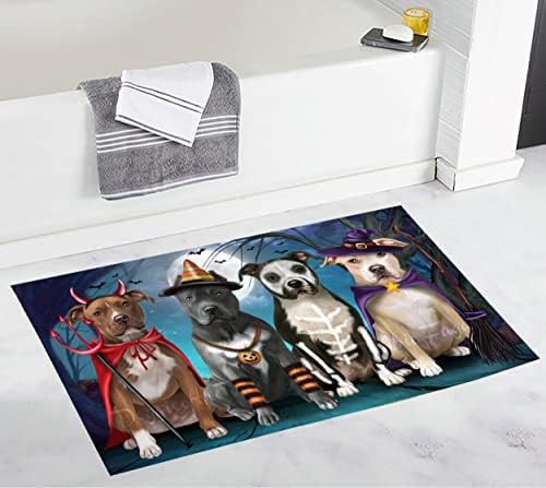 Doggie of the Day Halloween Trick or Treat Pitbull Dogs Bath Mat- Anti-Slip Pet by DoggieoftheDay