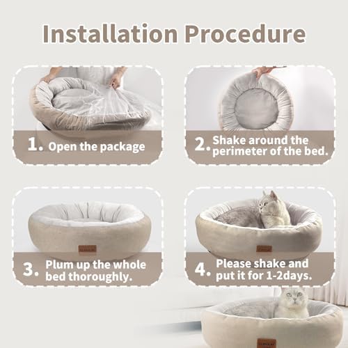 CLAYCLAY Cozy Round Cat Bed – Soft, Comfortable Cushion - Image 2