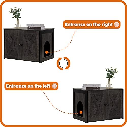 DWANTON Cat Litter Box Enclosure, Hidden Litter Box Furniture, 27.6 Inches - Image 4