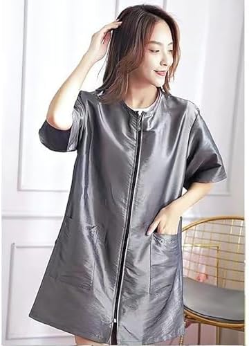 Polyester Barber Smock Short/Long Sleeve Easy Zippered Antihair Hairdressing - Image 4