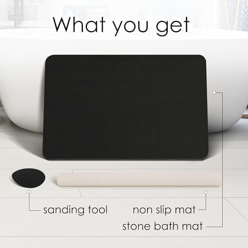 THMINS 2 Pack Extra Large Stone Bath Mat - Image 4