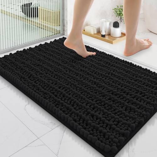 Smiry Bathroom Rugs 35X24, Extra Soft Rubber Backing Chenille Bath Mats by Smiry
