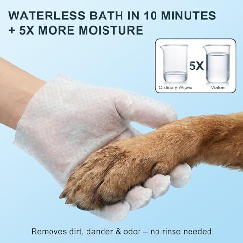 4-in-1 Pet Grooming Glove Wipes – Deshedding, Massage & Coat Care – Removes - Image 5