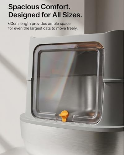 XL Enclosed Stainless Steel Litter Box - Image 6