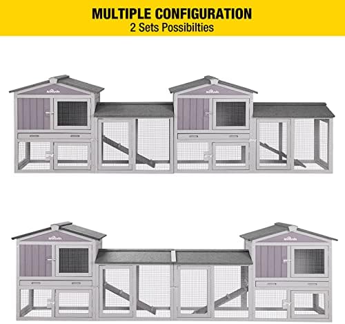 Aivituvin Rabbit Hutch Indoor Bunny Cage Outdoor Chicken Coop Rabbit House - Image 3