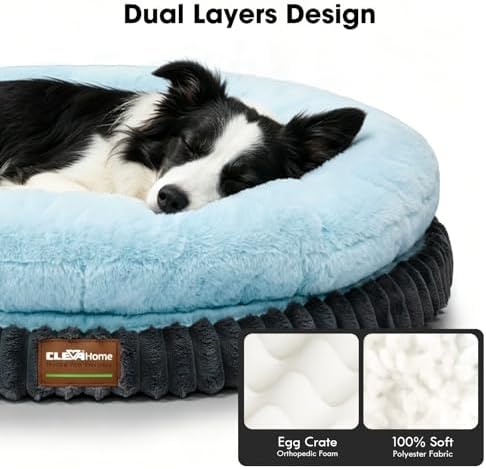 ClevaHome Orthopedic Dog Bed for Medium Dogs, 30in Ice Blue - Image 3
